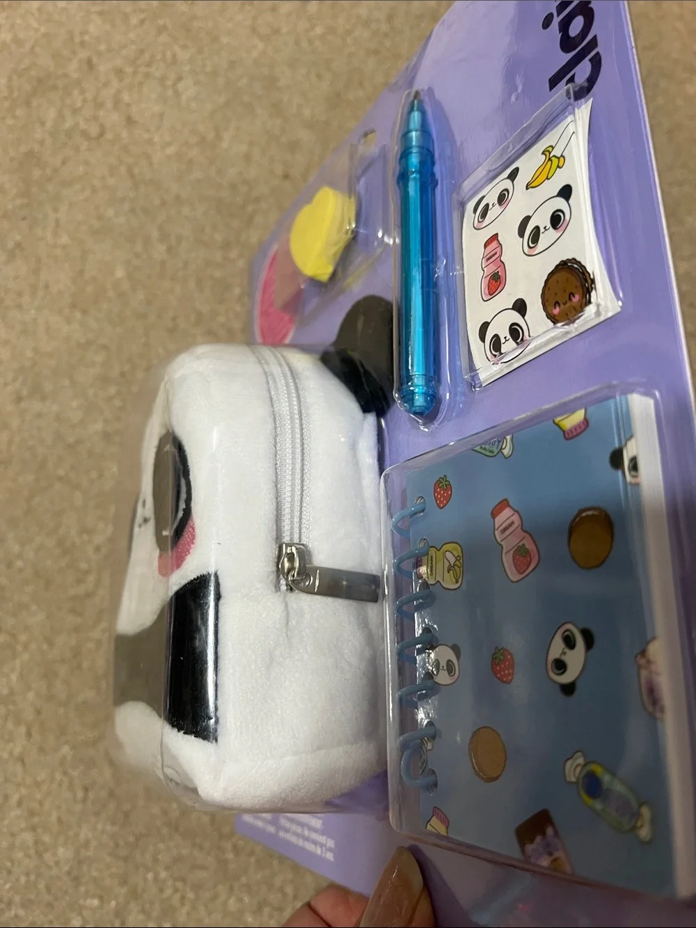 Claire’s Panda 4” Backpack Stationery Set | Plush Keychain NWT